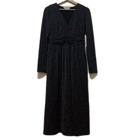 Boden Daphne Metallic Midi Dress-Black size women’s 4 regular Holiday Party - Picture 1 of 9